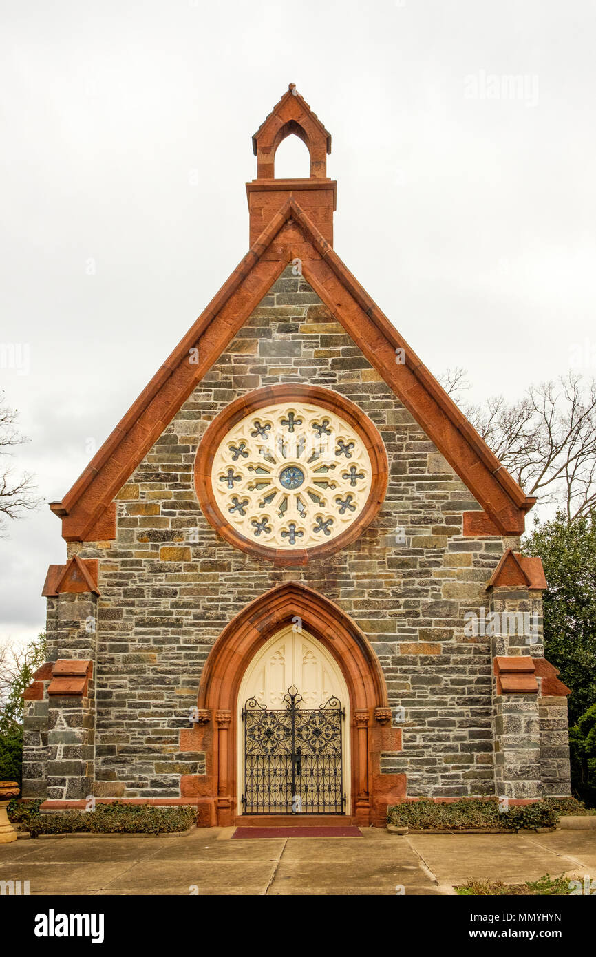 James Renwick Cappella, Oak Hill Cemetery, 3001 R Street NW, Georgetown, Washington DC Foto Stock