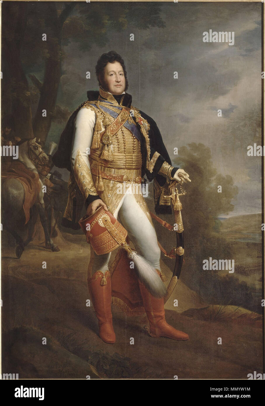 Gérard - Louis-Philippe Ier (1773-1850) duca d'Orléans en uniforme de colonel-général des Hussards (1817) Foto Stock