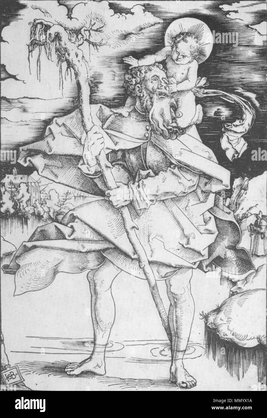 St Christopher. circa 1520. Hans Baldung - St Christopher - WGA01222 Foto Stock