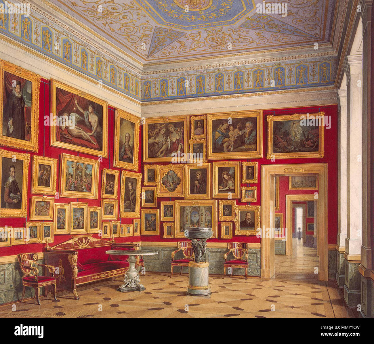 . Inglese: Interni del Nuovo Hermitage. Lo studio dell'arte italiana inglese: lo studio dell'arte italiana . 1860. Hau. Gli interni del Nuovo Hermitage. Lo studio dell'arte italiana. 1860. 1 Foto Stock