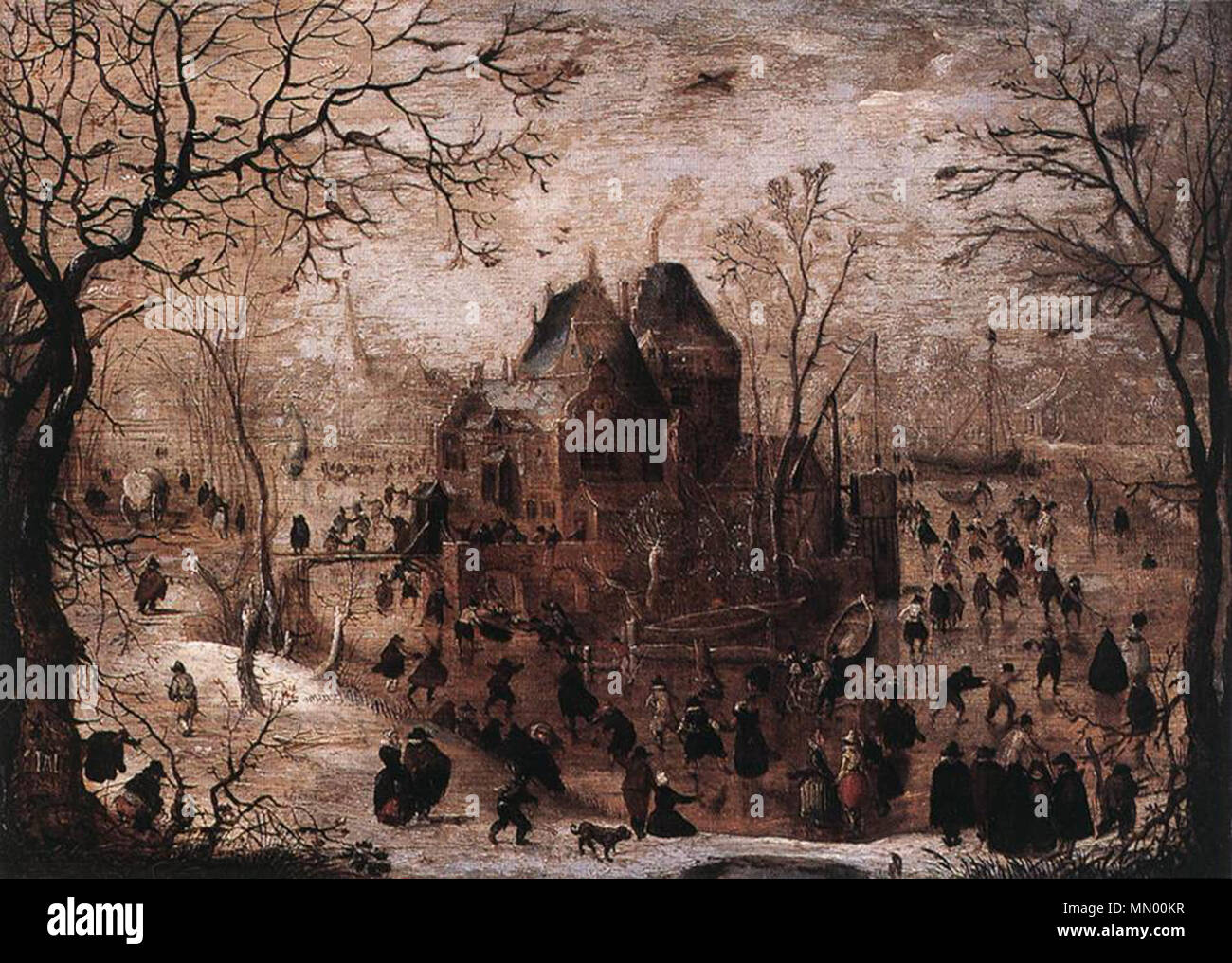 Paesaggio invernale. Tra il 1605 e il 1610. Hendrick Avercamp - Paesaggio invernale - WGA1083 Foto Stock