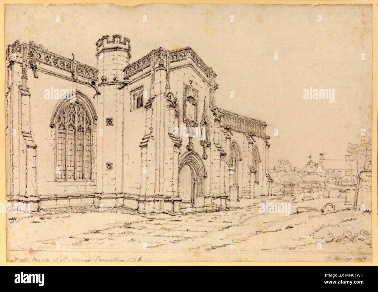 . Vista la chiesa di Santa Maria a Taunton - Grafite su carta Altezza: 19,4 cm; Larghezza: 27,5 cm . 1796. Henry Edridge (-1821) nomi alternativi descrizione Edridge pittore inglese Data di nascita e morte Agosto 1769 23 aprile 1821 Luogo di nascita e morte Londres Londres sede di lavoro Londra; Francia (1817 - 1819) Autorità di controllo : Q4529914 VIAF:?ISNI 33149994:?0000 0001 1617 1099 ULAN:?500017407 LCCN:?nr89016571 NLA:?35038189 WorldCat Henry Edridge01b Foto Stock