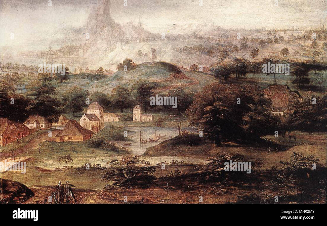 Paesaggio con la cacciata di agar. Prima metà del XVI secolo. Herri met de BLE - Paesaggio con la cacciata di Agar - WGA02265 Foto Stock
