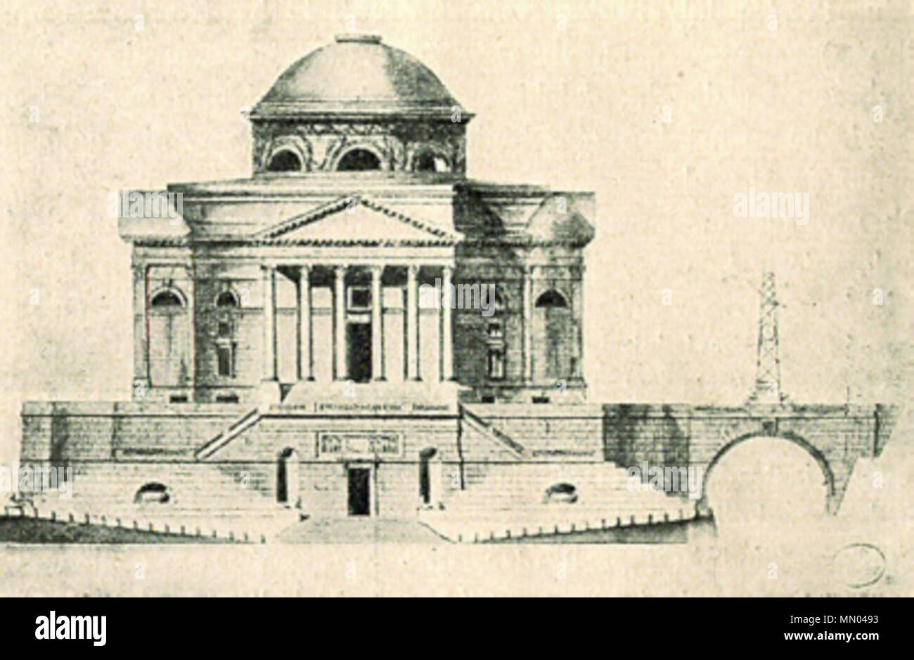 Inglese: concorso di design il tempio della Divina Provvidenza a Varsavia. Polski: Projekt konkursowy ?wi?tyni Opatrzno?ci w Warszawie. 1792. Hist9 Foto Stock