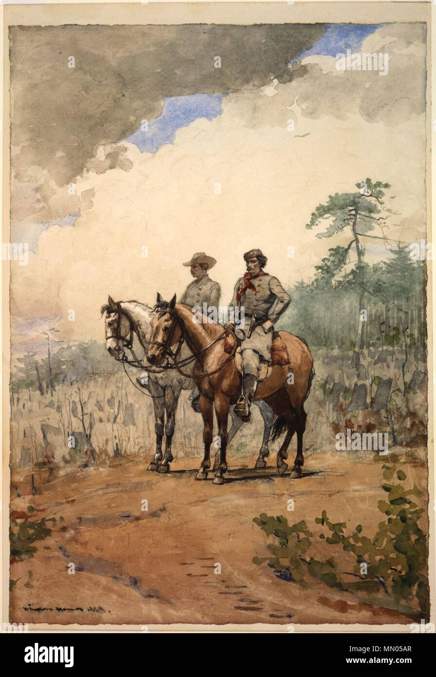 . Acquerello su Grafite su carta intessuta due scout da Winslow Homer, 1887 Foto Stock
