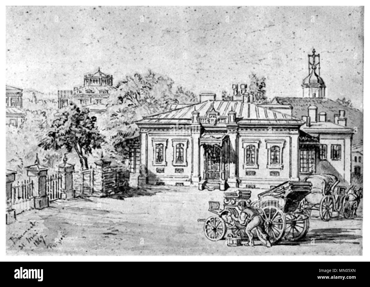 . Casa a Bucarest . 1869. Casa in Bucarest, 1869, Preziosi Foto Stock