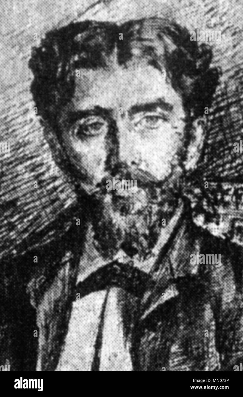 . Ritratto dell'architetto rumeno Ion Mincu . tra 1880 e 1890. I. Georgescu - Ritratto di Ion Mincu Foto Stock