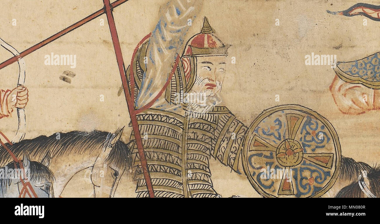 . Abu 'Ali Simjuri in battaglia. Questo dipinto è dal libro Jami' al-Tawarikh (letteralmente " Compendio delle cronache' ma spesso indicata come la storia universale o la storia del mondo), da Rashid al-Din, pubblicato in Tabriz, Persia, 1307 A.D. . Circa 1315. Abu 'Ali Simjuri Foto Stock