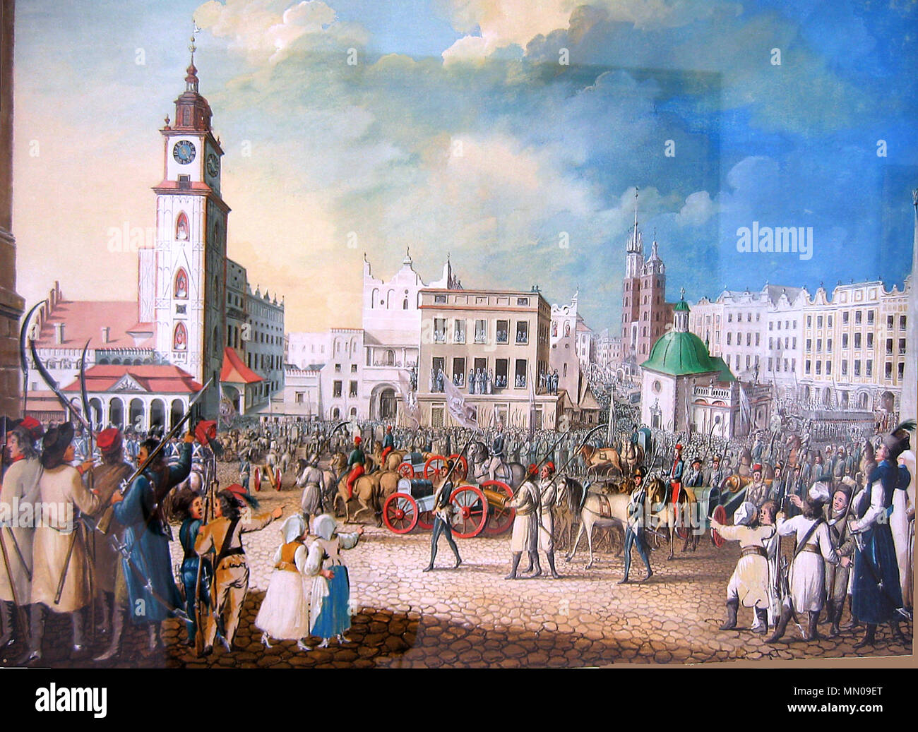 Nessuna introduzione a Cracovia 12 canoni russi catturati nella battaglia di Racławice nel 1794 Foto Stock