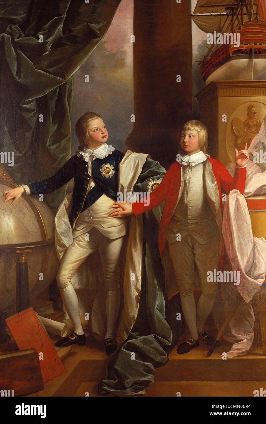 . Inglese: Prince Edward e Guglielmo IV del Regno Unito. Nederlands: Eduard Agosto en Willem IV van het Verenigd Koninkrijk. . 1778. Il principe William e Prince Edward 1778 Foto Stock