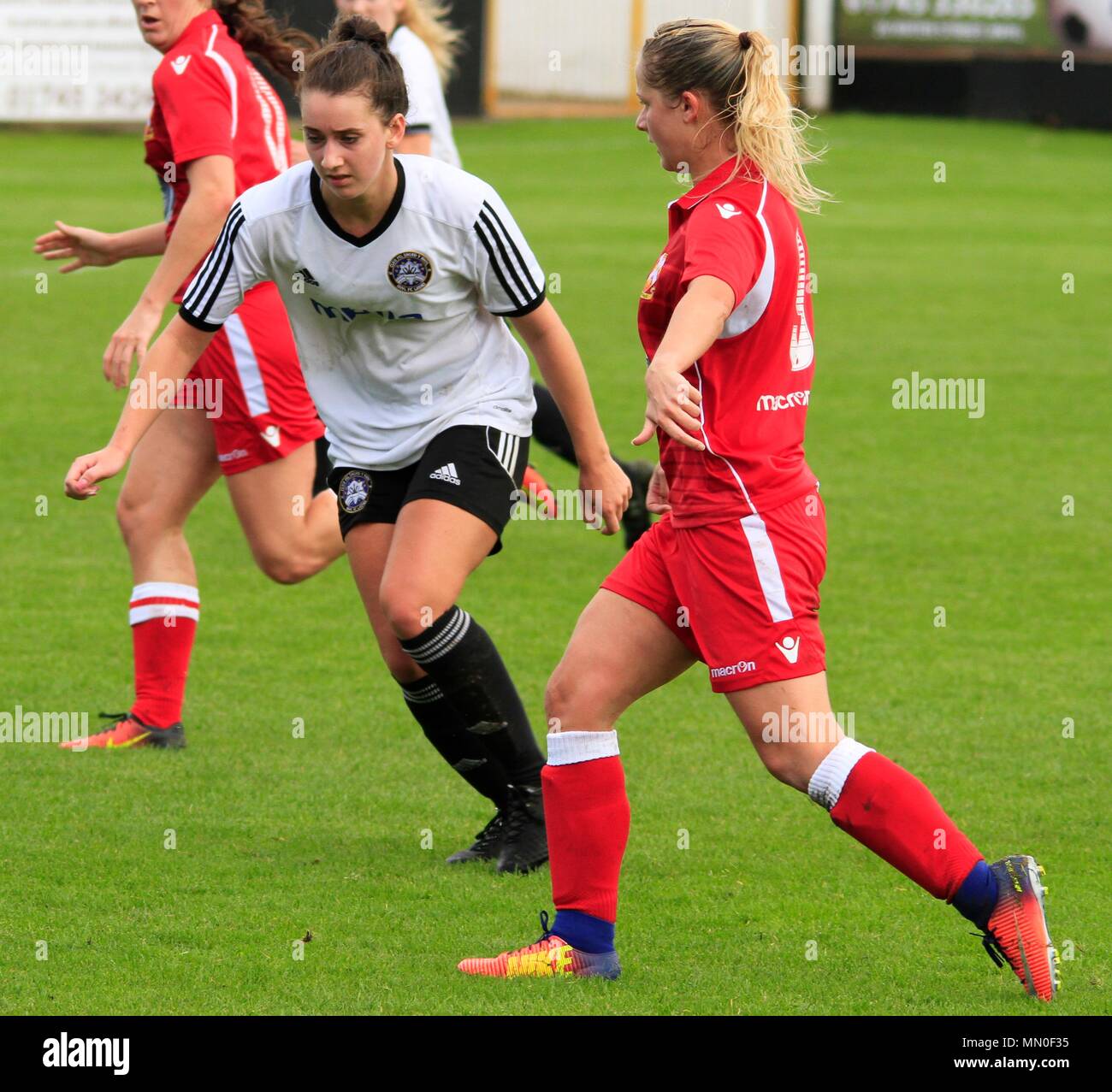 Rhyl, Regno Unito Rhyl Ladies prendere a Abergavenny Ladies Welsh Premier leauge, credito Ian Fairbrother/ Alamy Foto Stock