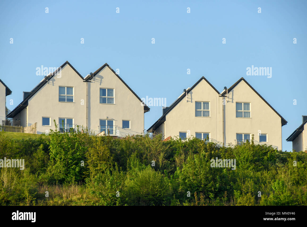 Nuove case in Penarth altezze. Essi sostituiscono il 'Billy Banks' alloggiamento potrebbe station wagon che era negligente Foto Stock