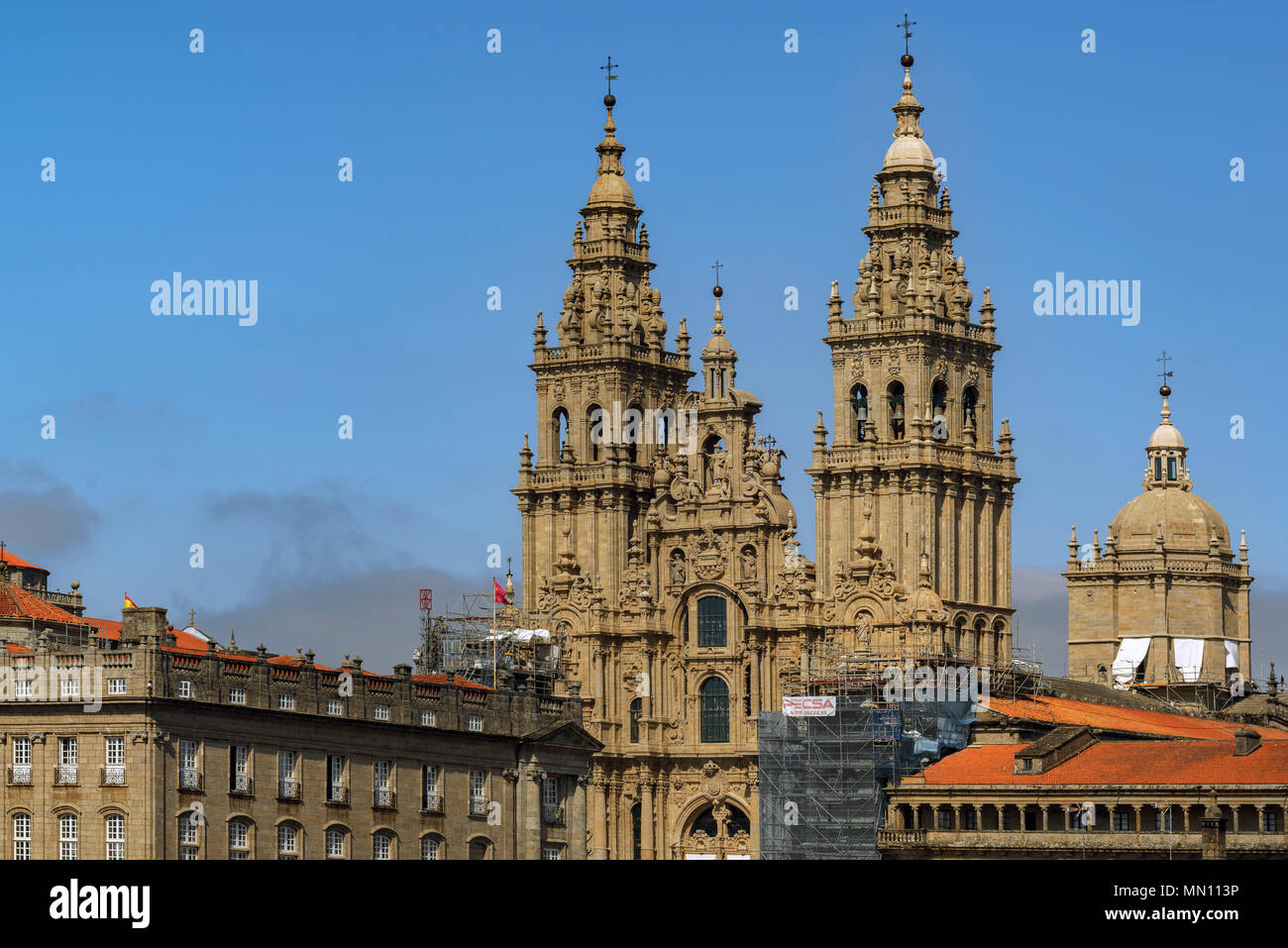 La Cattedrale di Santiago de Compostela, A Coruña, Galizia, Spagna Foto Stock