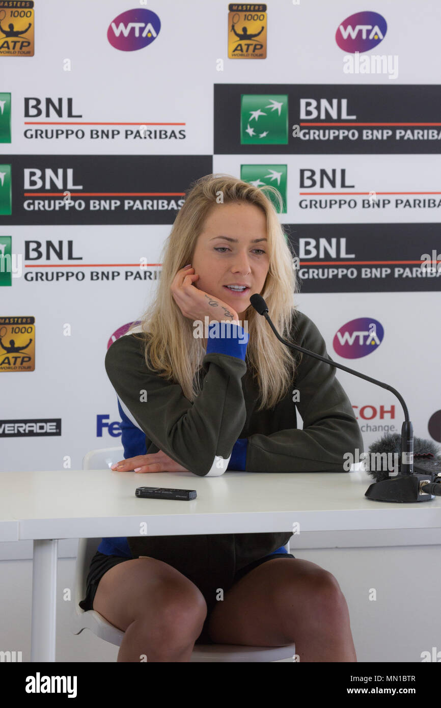 Roma, Italia. 13 Maggio, 2018. intervista sessione con Svitolina, Nadal e Del Potro a campionati internazionali di tennis a Roma 2018 Credit: Manuel Bianconi/Alamy Live News Foto Stock