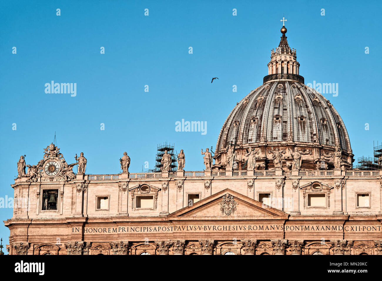 Roma, Basilica di San Pietro in Vaticano, a cupola dettaglio Foto Stock