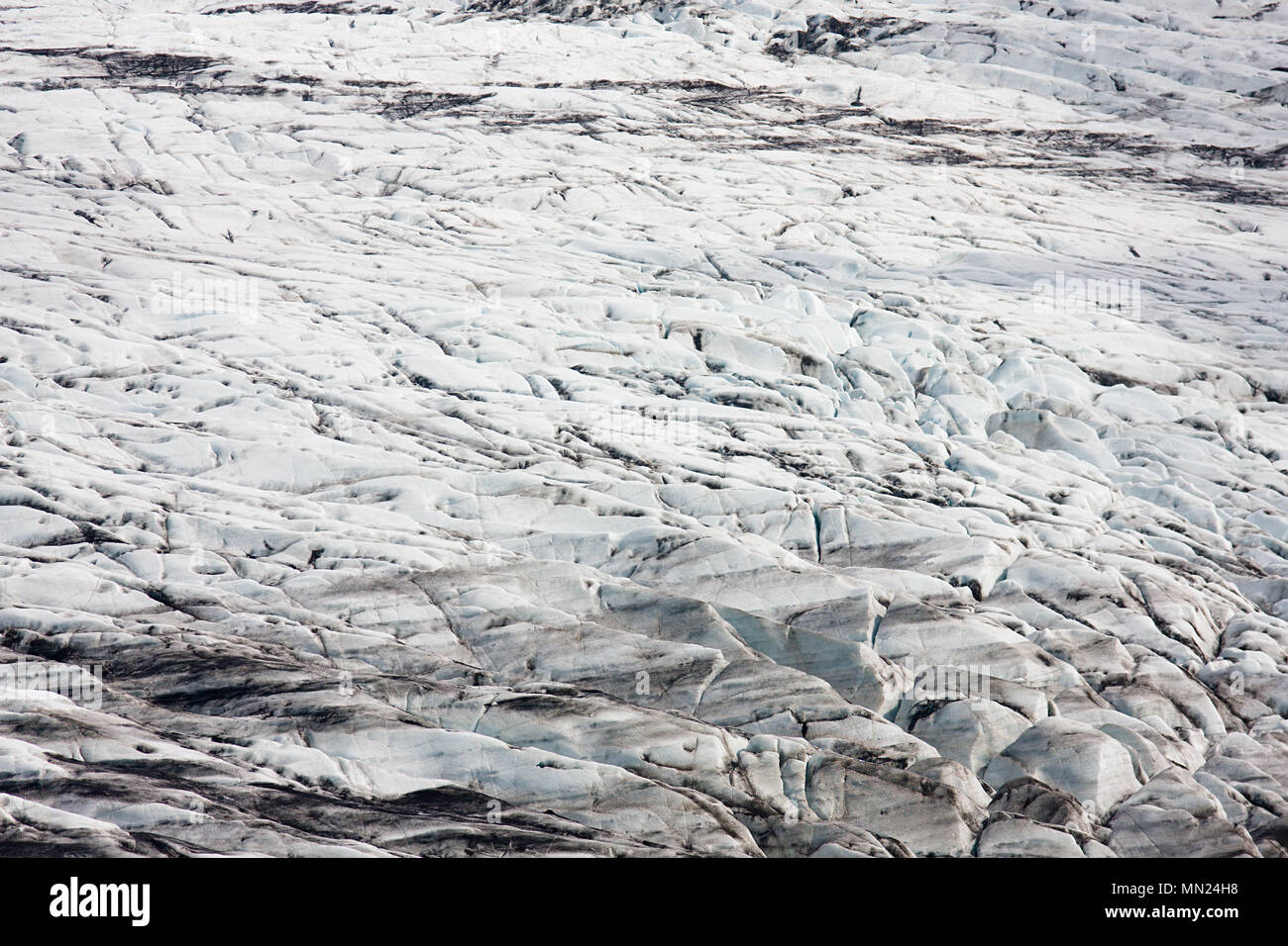 La superficie del Skaftafellsjoekull in Islanda. Foto Stock