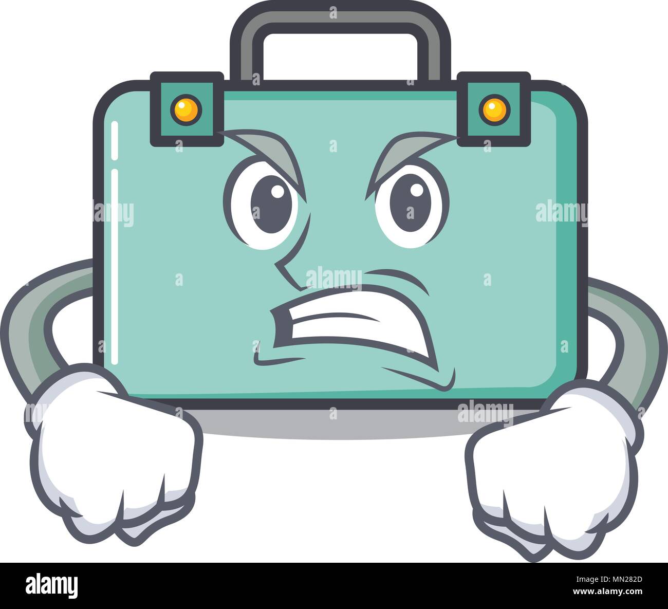 Arrabbiato valigia mascotte stile cartone animato Immagine e Vettoriale -  Alamy