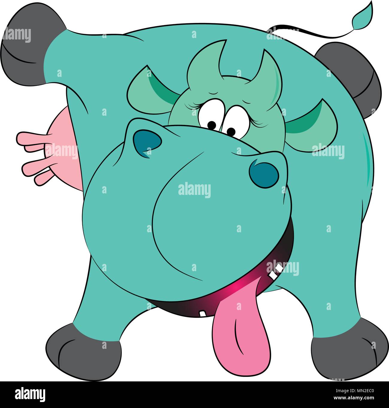 Funny cartoon mucca Illustrazione Vettoriale