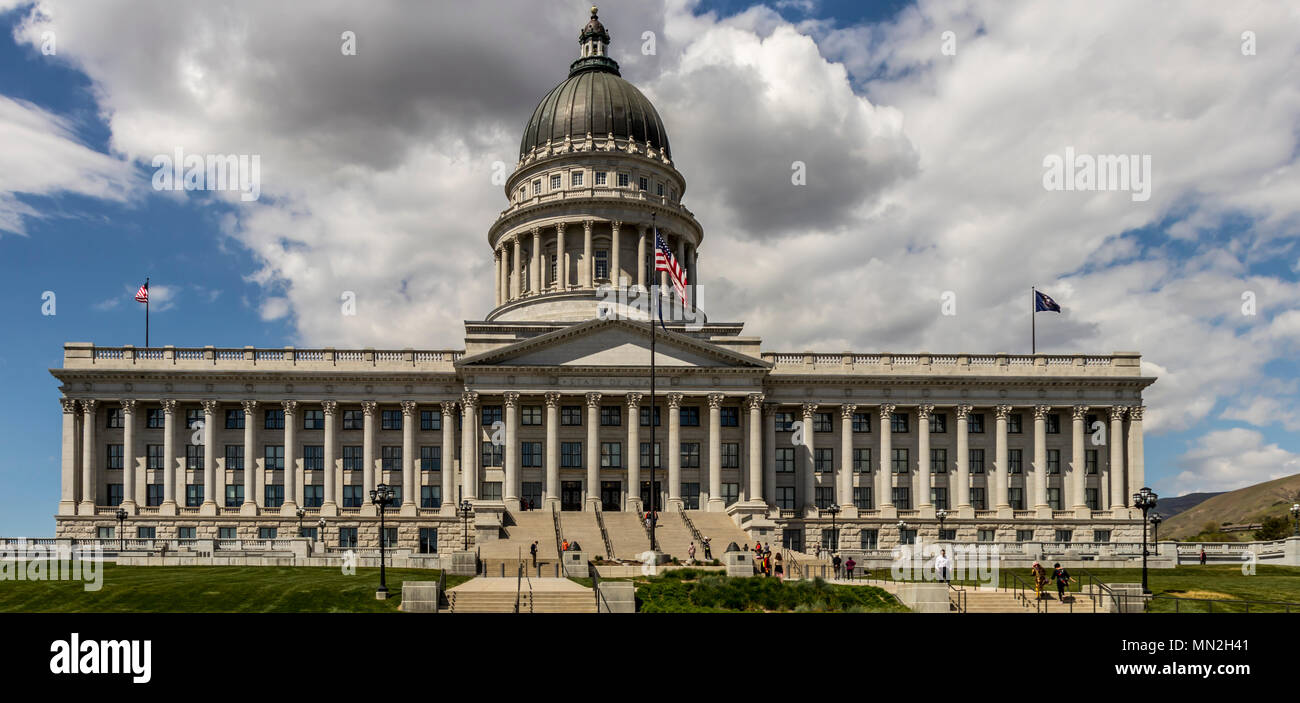 Edificio di capitale, stato dello Utah , Salt Lake City, Utah, Stati Uniti d'America, in primavera. Foto Stock
