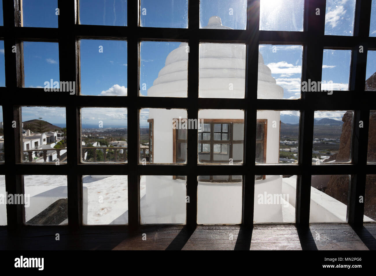 Museo LAGOMAR, Lanzarote, Isole canarie, Spagna: uno sguardo dalla bella casa di attore Omar Sharif progettato da Gesù Soto. Foto Stock