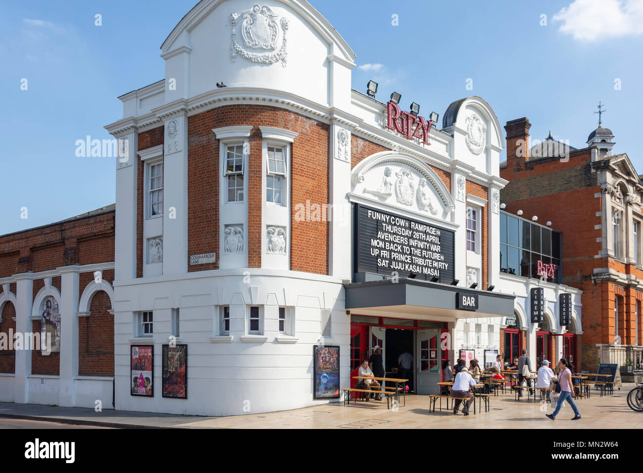 Il Ritzy Cinema, Brixton ovale, Coldharbor Lane, Brixton, London Borough di Lambeth, Greater London, England, Regno Unito Foto Stock