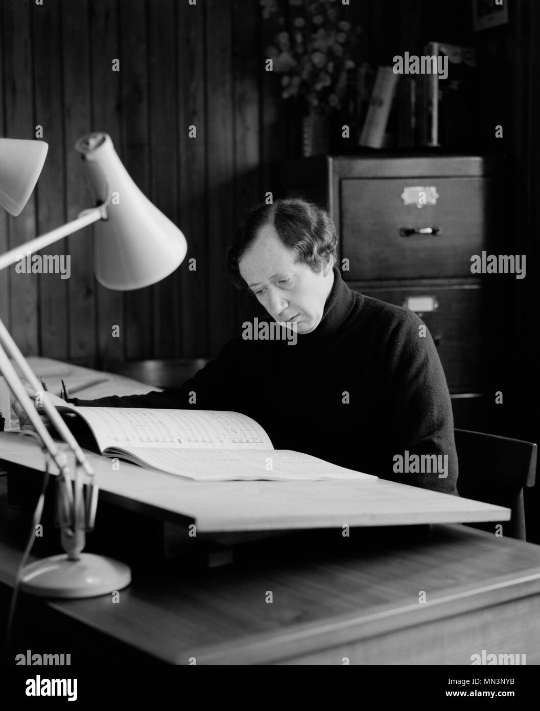 Compositore inglese Malcolm Lipkin. Immagini possibili prese negli anni settanta Foto Stock