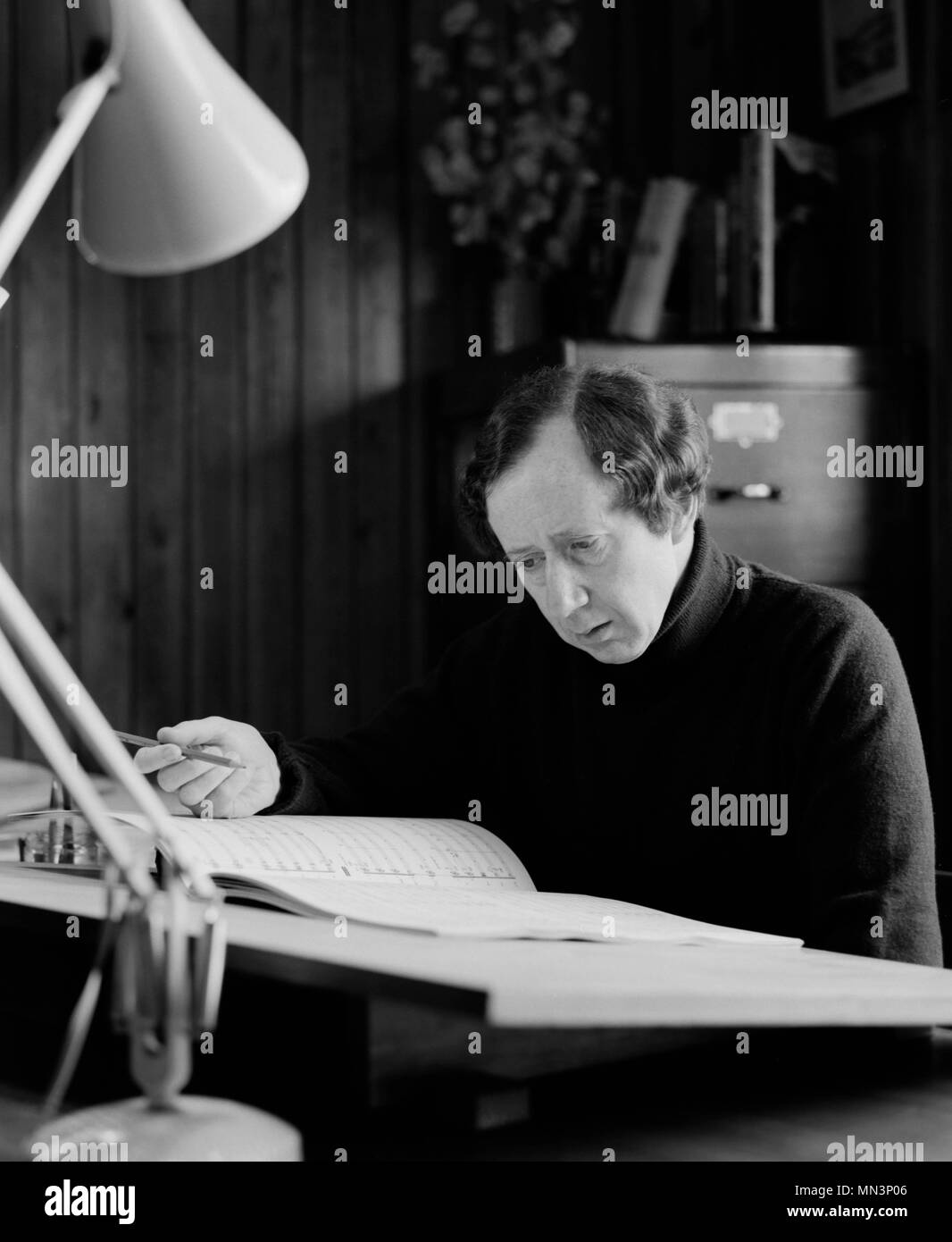 Compositore inglese Malcolm Lipkin. Immagini possibili prese negli anni settanta Foto Stock