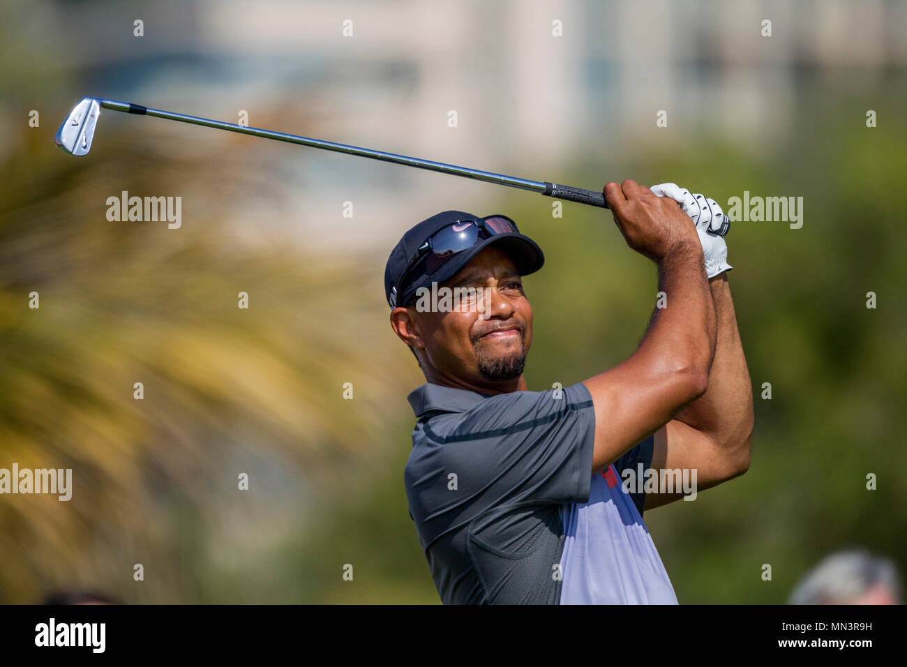 Tiger Woods Dubai Foto Stock