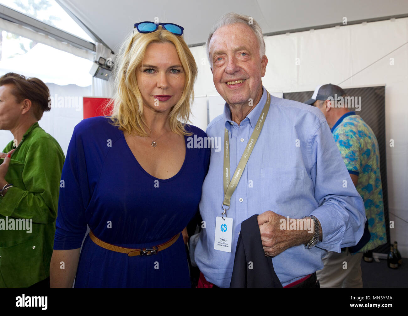 Cannes, Frankreich. Il 12 maggio 2018. Cannes, Francia - 12 Maggio 2018: attrice Veronika Ferres e Presidente del tedesco Film Fund, Bernd Neumann a film tedeschi e Medienboard Berlin-Brandenburg ricevimenti al Festival del Cinema di Cannes | Verwendung weltweit Credito: dpa/Alamy Live News Foto Stock