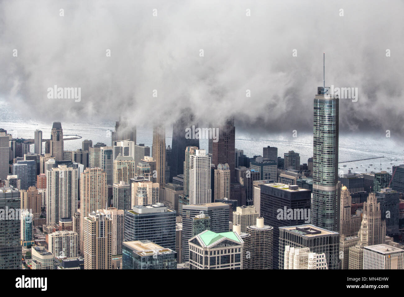 Lo Skydeck, Willis Tower, Chicago, Illinois, Stati Uniti d'America Foto Stock