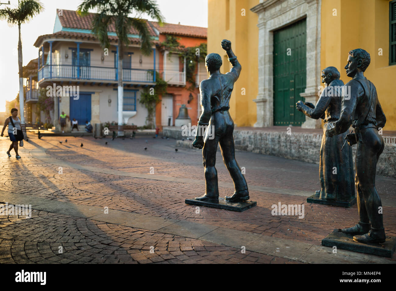 Plaza de la Santisima Trinidad, Cartagena, Colombia Foto Stock