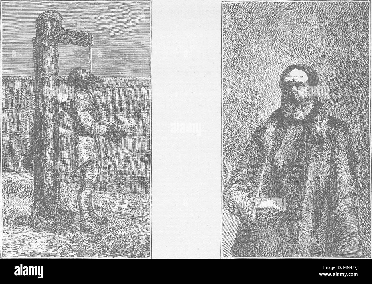 La lettonia. Contadino di rig prendendo un drink; il mercante di Riga 1894 antica stampa Foto Stock