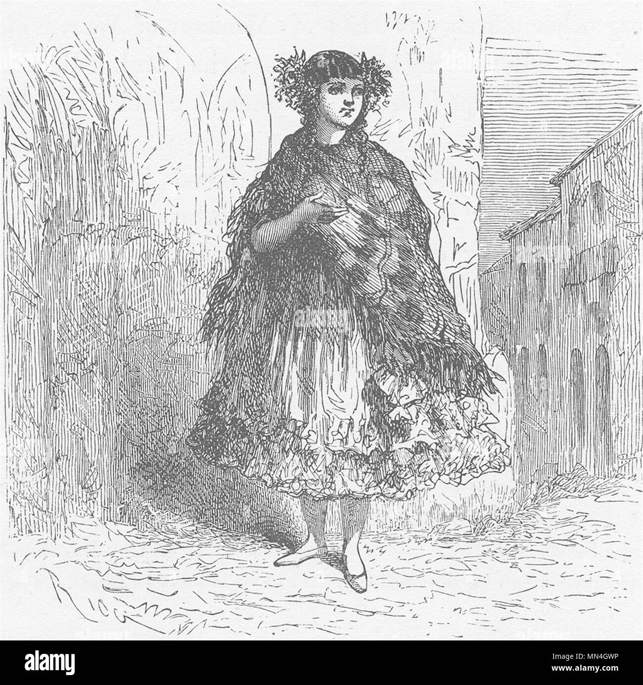 Ritratti. Giovane donna di mestiza 1890 antica vintage delle immagini di stampa Foto Stock