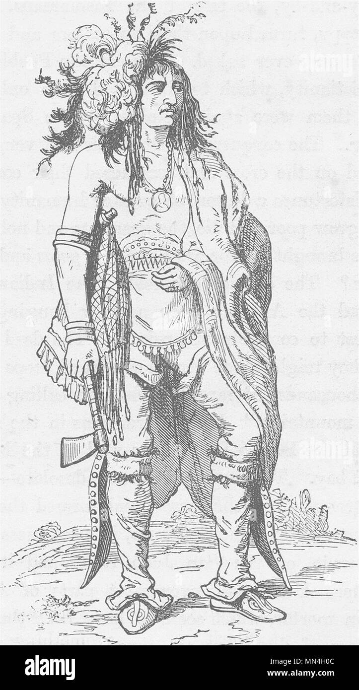 NEW YORK. Non-o-modo (il pensatore) un Iroquois Indian (dopo Catlin) 1890 Foto Stock