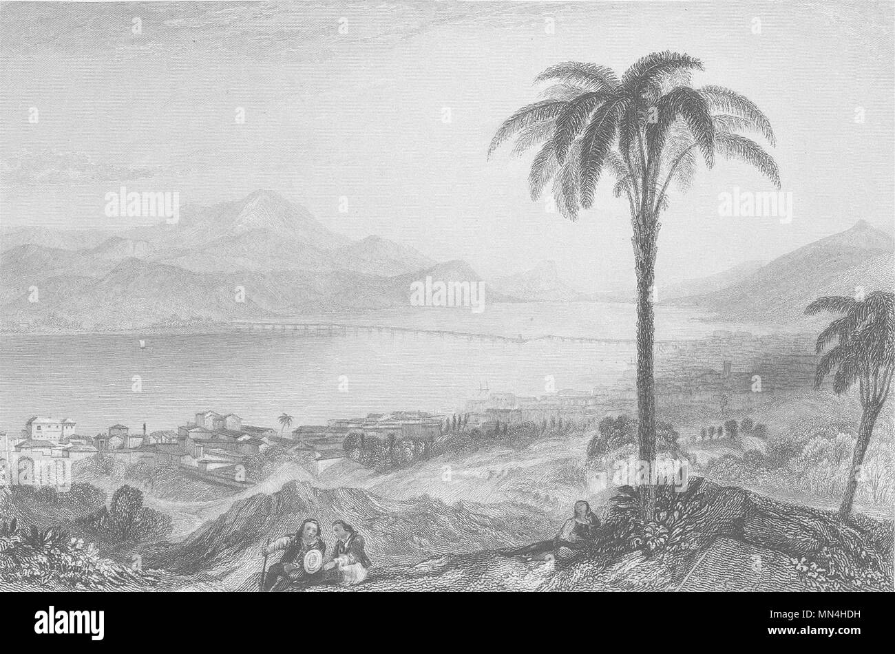 La Grecia. Kefalonia ; Finden 1834 antica vintage delle immagini di stampa Foto Stock