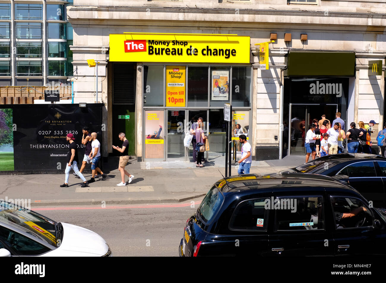 Bureau de Change a Marble Arch London Foto Stock