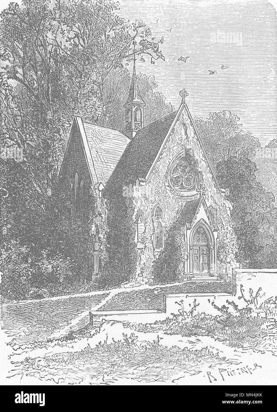 Germania. La Chiesa inglese, EMS 1903 antica vintage delle immagini di stampa Foto Stock