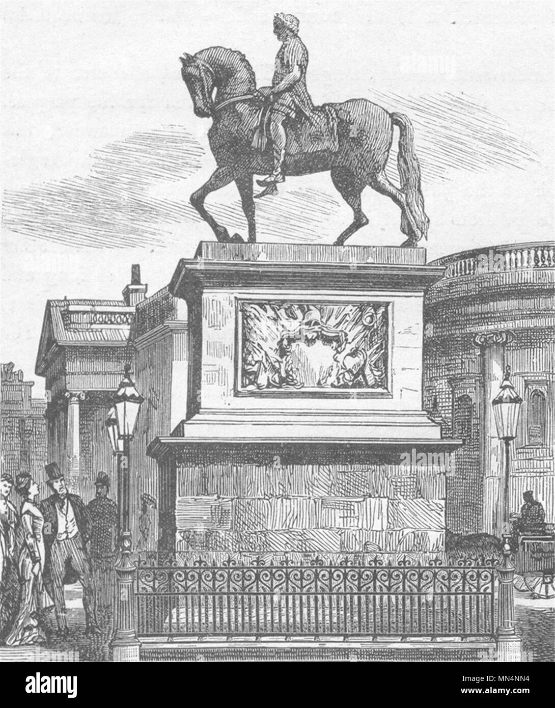 L'Irlanda. La città di Dublino. La statua di Guglielmo III 1898 antica immagine di stampa Foto Stock