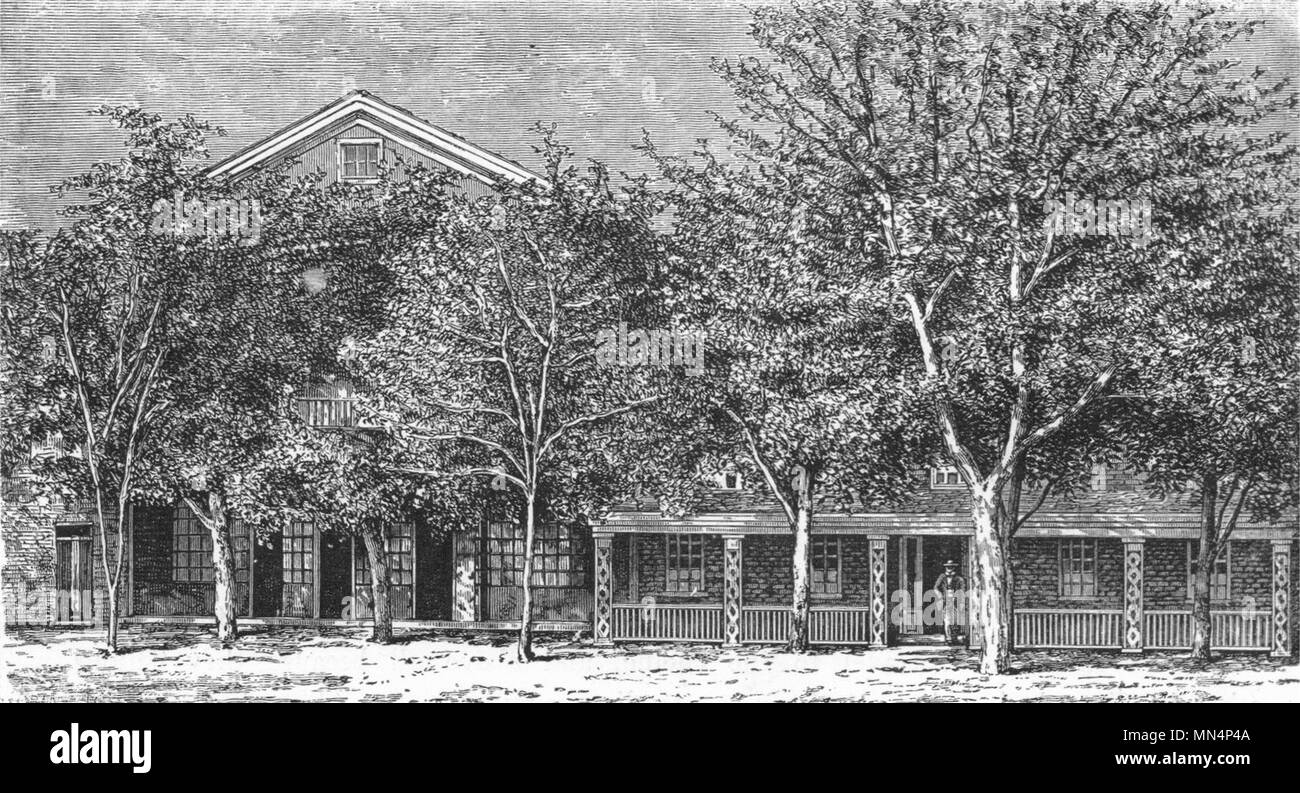 UTAH. Hotel in Salt Lake City c1880 antica vintage delle immagini di stampa Foto Stock