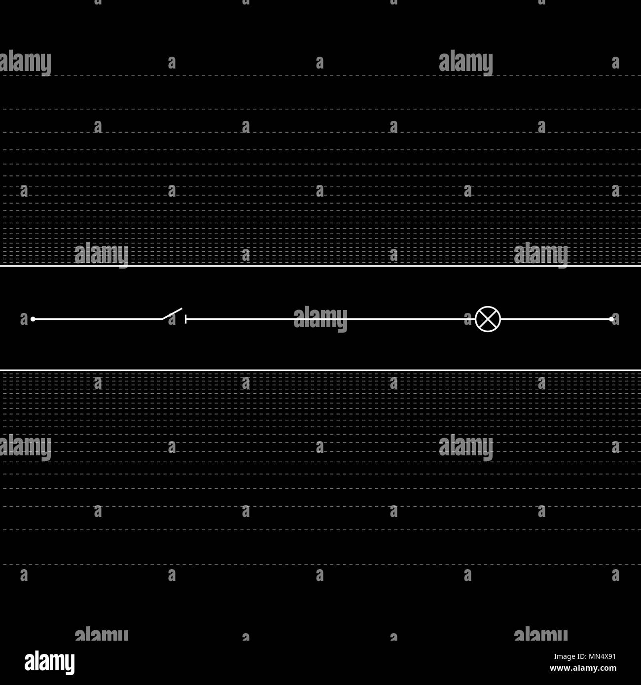 Elettrico circuito lineare su sfondo scuro. minimalismo Illustrazione Vettoriale