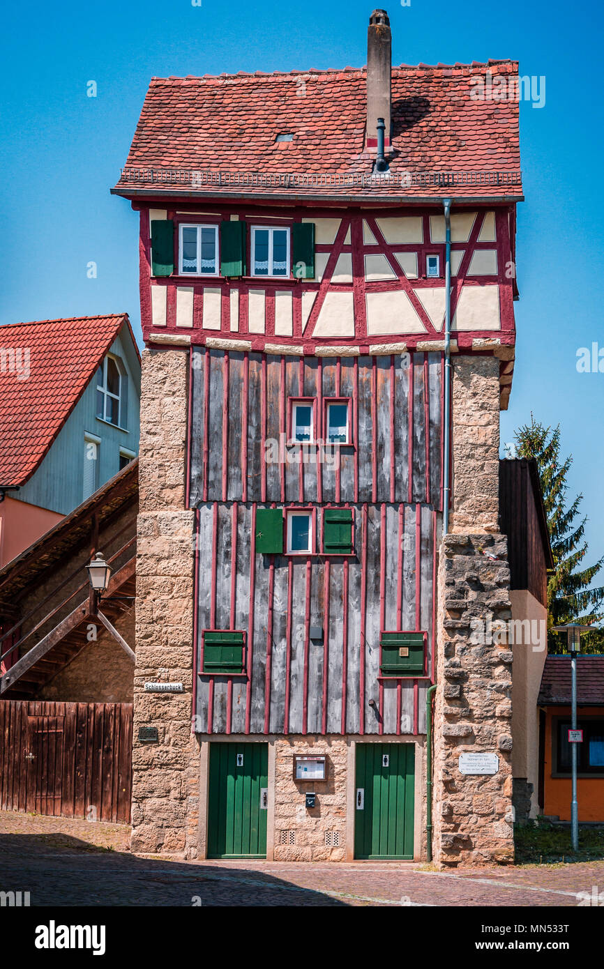 Röttingen - Il comune di Rottingen nella Valle Tauber lungo la Strada Romantica, Baviera, Germania Foto Stock