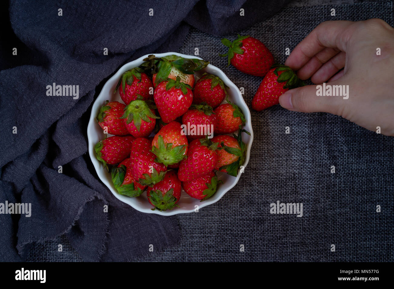 Fragole fresche, pronto a mangiare Foto Stock