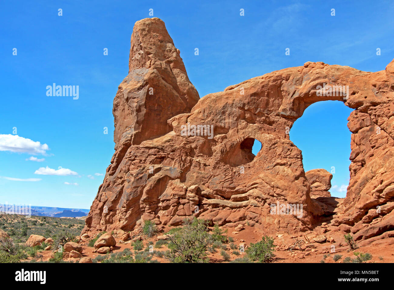La torretta Arch Arches National Park nello Utah, Stati Uniti d'America Foto Stock