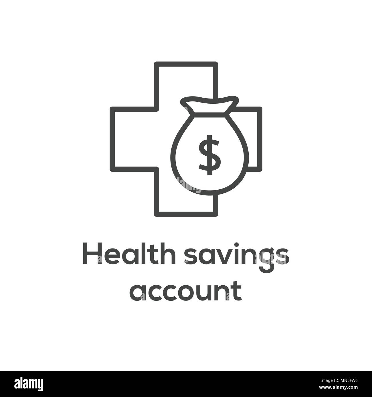Medical risparmi fiscali w salute conto di risparmio o conto spese flessibile - HSA, FSA tax-al riparo i risparmi Illustrazione Vettoriale