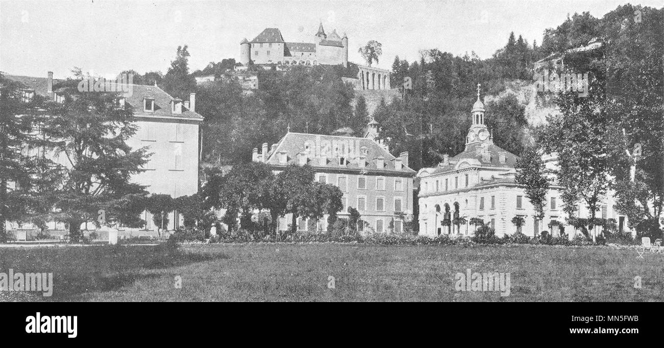 ISÈRE. Uriage. Le Chateau et l'Etablissement thermal 1900 antica stampa Foto Stock