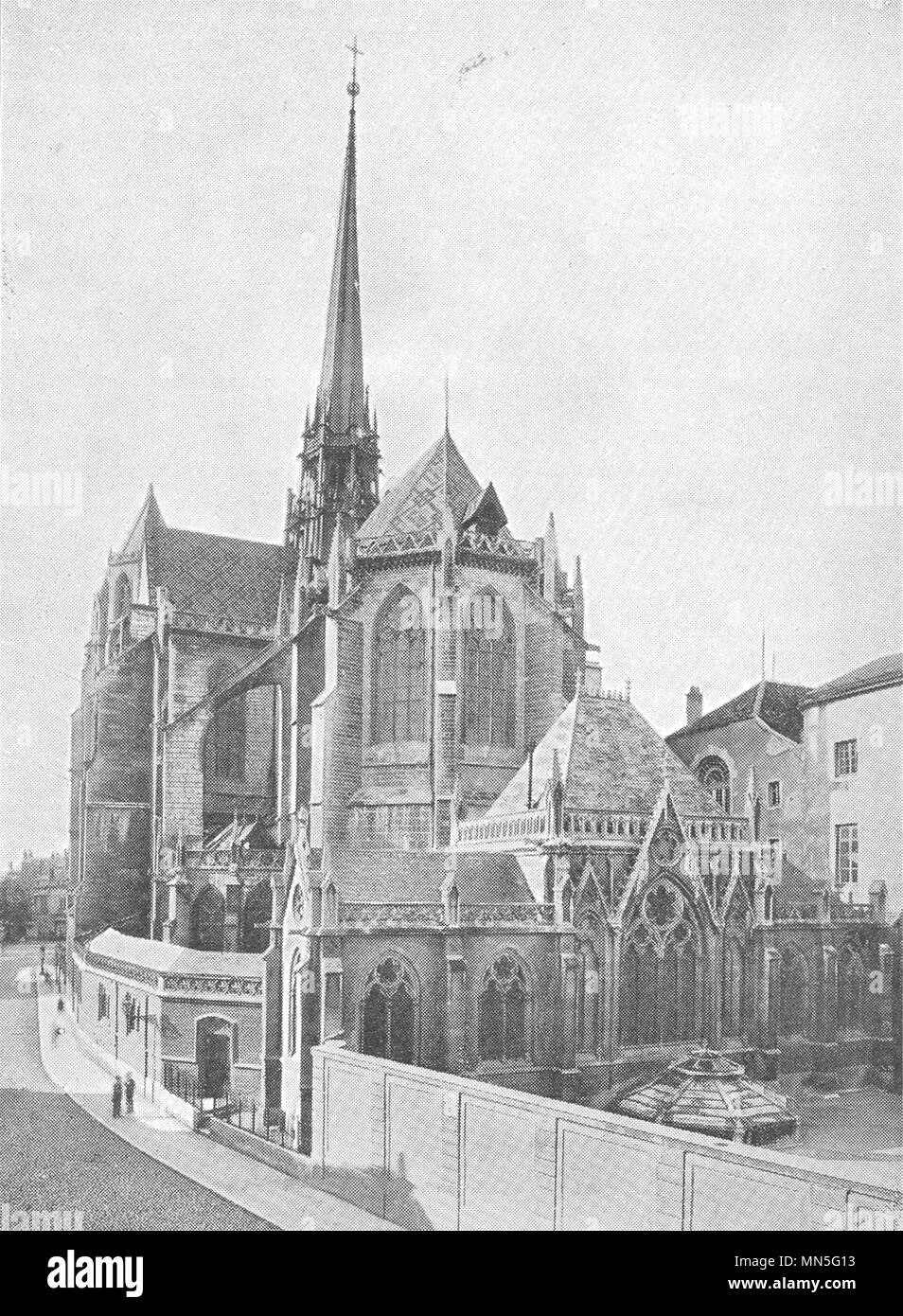 La Côte- d'o. Abside de la Cathédrale Saint Bénigne 1900 antica stampa Foto Stock