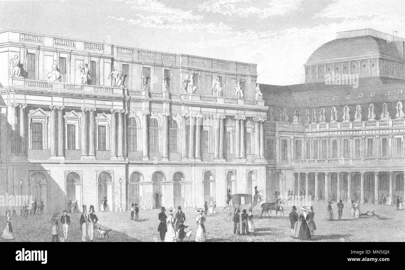 Parigi. Palazzo del Duca di Orleans 1831 antica vintage delle immagini di stampa Foto Stock