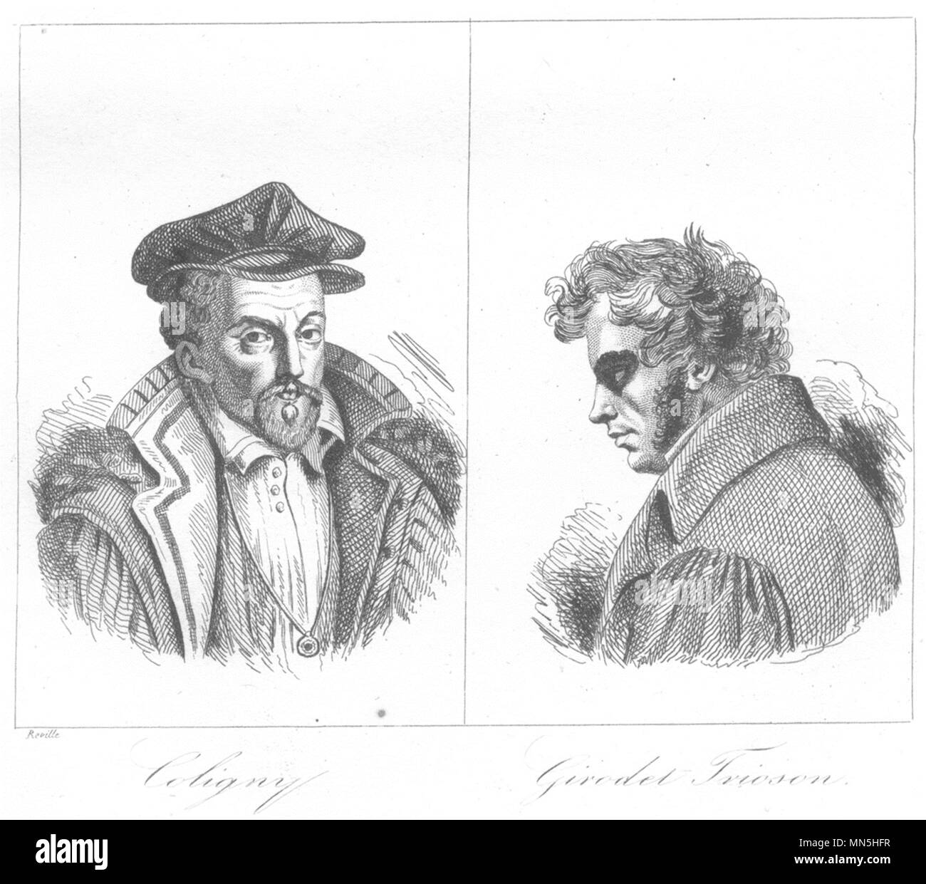 LOIRET. Coligny; Girodet Trioson 1835 antica vintage delle immagini di stampa Foto Stock