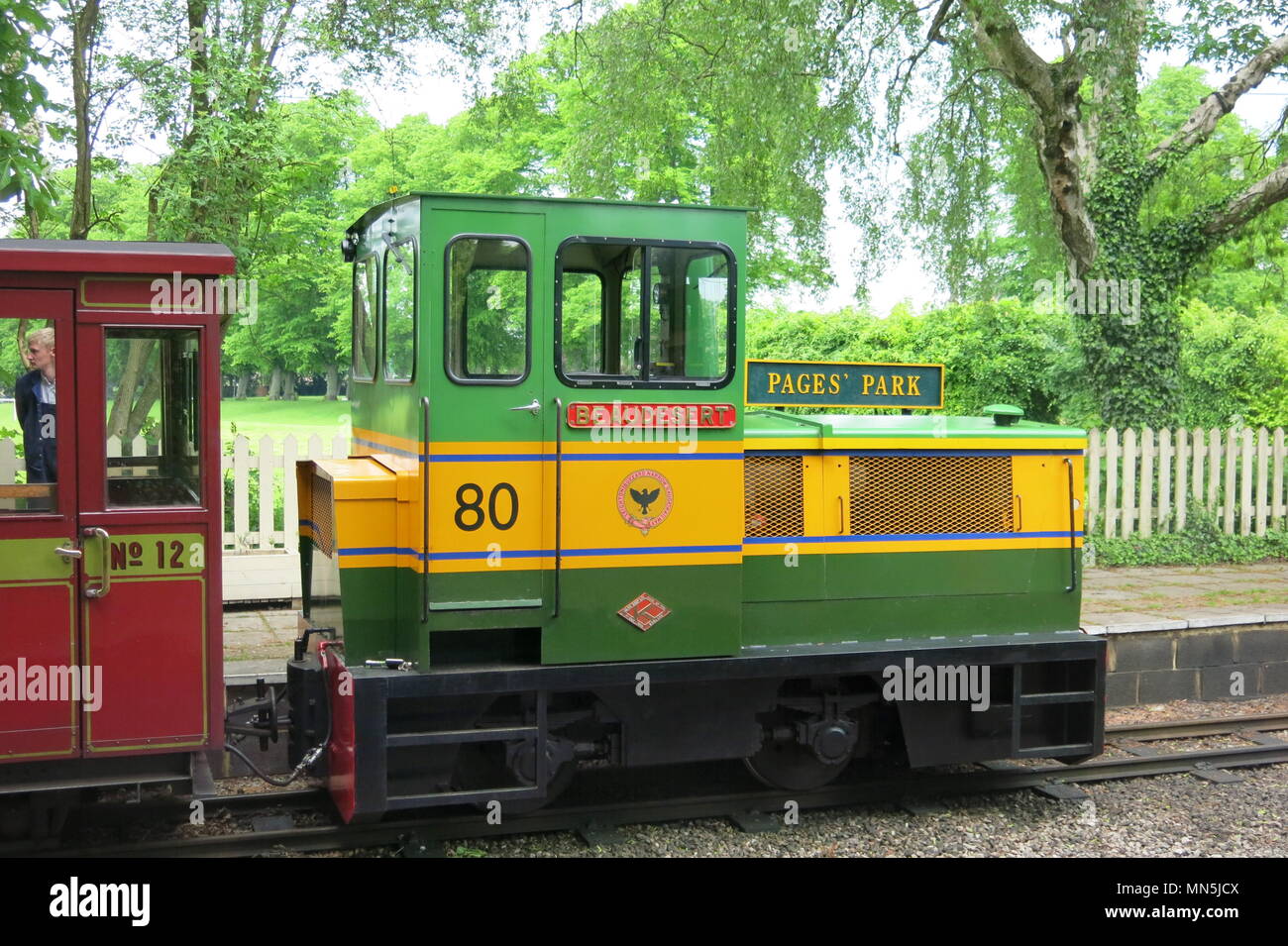 Beaudesert era il nome di un motore diesel che tirato i carrelli a Leighton Buzzard linea a scartamento ridotto su 13 Maggio 2018 Foto Stock