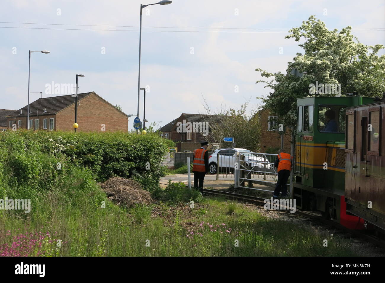 Beaudesert era il nome di un motore diesel che tirato i carrelli a Leighton Buzzard linea a scartamento ridotto su 13 Maggio 2018 Foto Stock